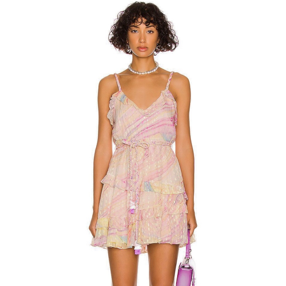 NWT ROCOCO SAND REVOLVE Multicolored Sleeveless Mini Dress XS Resortwear OG $350